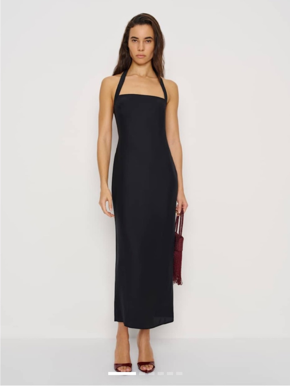 Reformation Allie silk Black Halter Maxi Dress